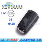 Opel 3 button modified filp remote key shell (YM28)
